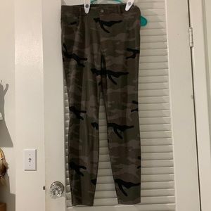 Army color stretch pull up pants